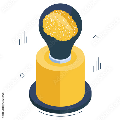 Trendy design icon of brain idea 

