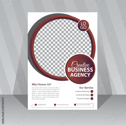 Modern Corporate Business Flyer Design Layout Template Idea With Gradient Color New Style Abstract Geometric Shape, Free Vector In A4 Size