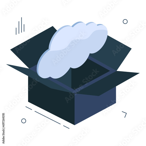 Editable design icon of cloud parcel 

