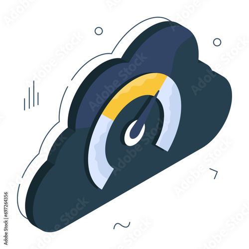 Modern design icon of cloud speed test

