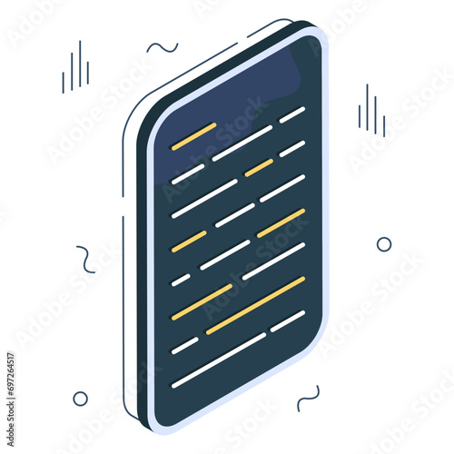An editable design icon of mobile source page 

