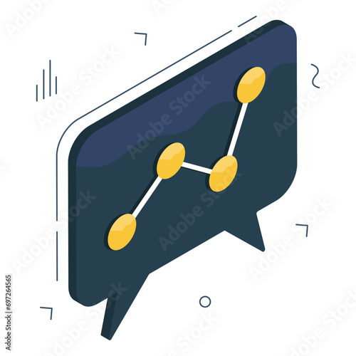 A unique design icon of analytical chat

