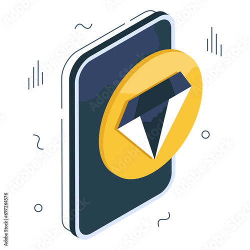 Perfect design icon of mobile diamond 

