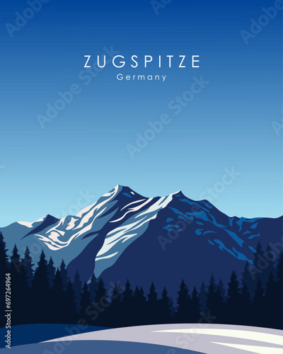 Zugspitze Germany travel poster
