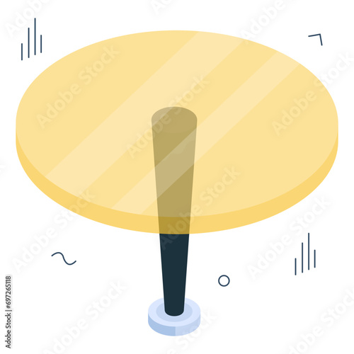 Editable design icon of round table

