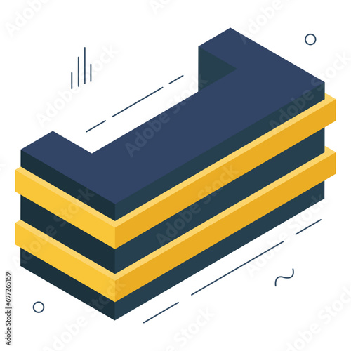 Conceptual isometric design icon of reception table 

