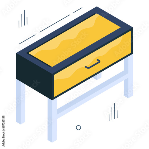 Premium download icon of drawer table

