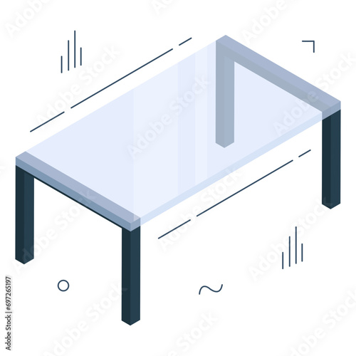 A unique design icon of rectangular table

