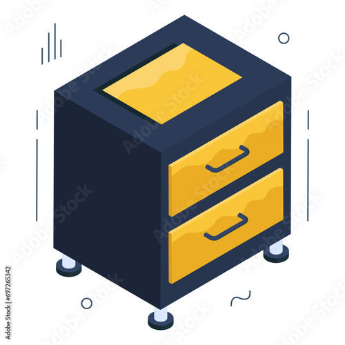 An icon design of bedside table

