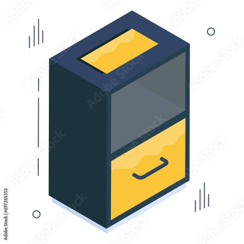 Premium download icon of drawer table

