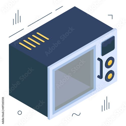 Editable design icon of microwave oven 

