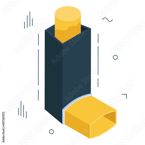 Trendy design icon of inhaler 

