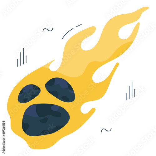 An icon design of meteorite 

