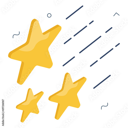 A creative download icon of glowing stars 

