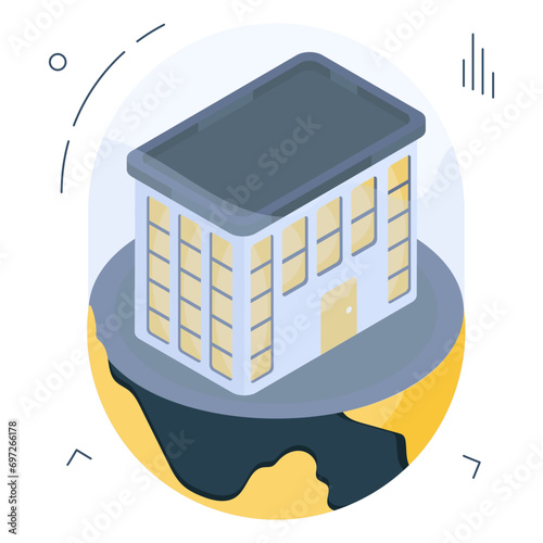Trendy vector design of space building 

