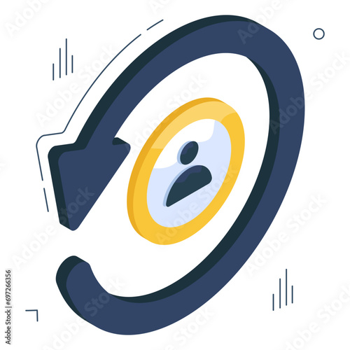 Perfect design icon of employee replacement 

