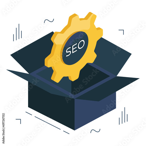Premium download icon of seo package 

