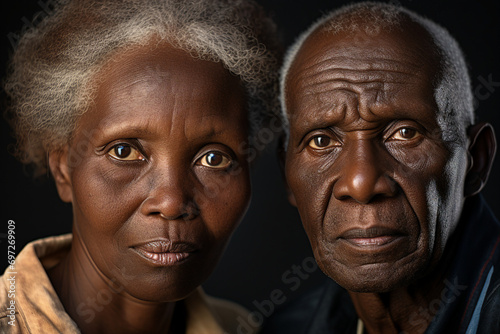 Beautiful couple of old people close up photo made with generative AI