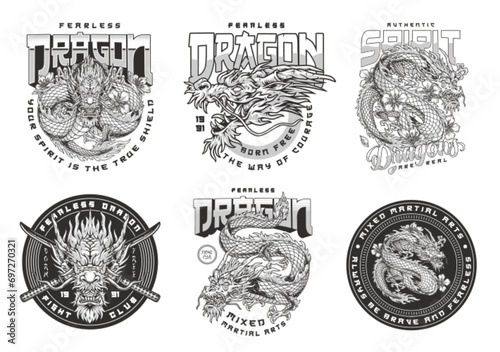MMA dragon monochrome set flyer