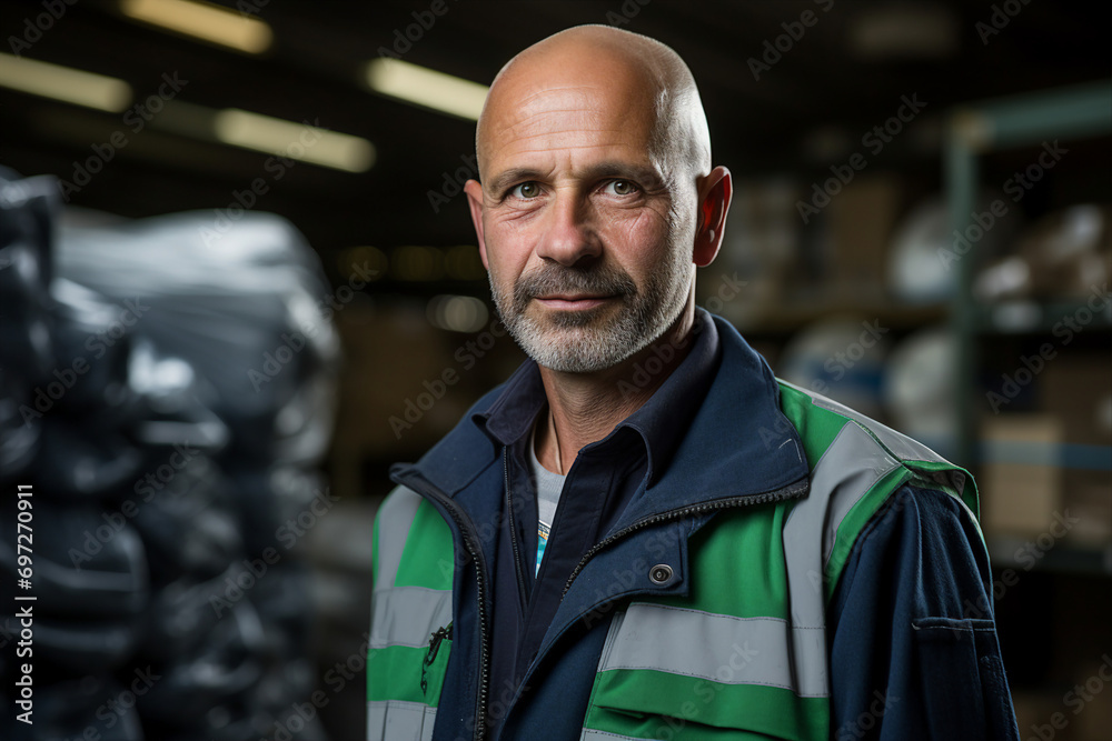 Generative AI picture of dustman who keeps streets clean and takes away trash city service Generative AI picture of dustman who keeps streets clean and takes away trash city service