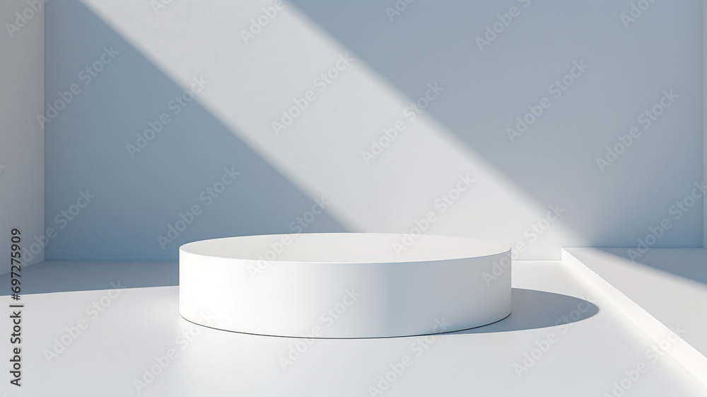 3d rendered white empty display podium Minimal scene for product display presentation 3d rendered white empty display podium Minimal scene for product display presentation