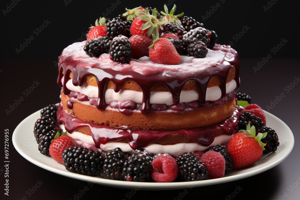 Gourmet Homemade Dessert, Berry and Cream Delicacies Gourmet Homemade Dessert, Berry and Cream Delicacies