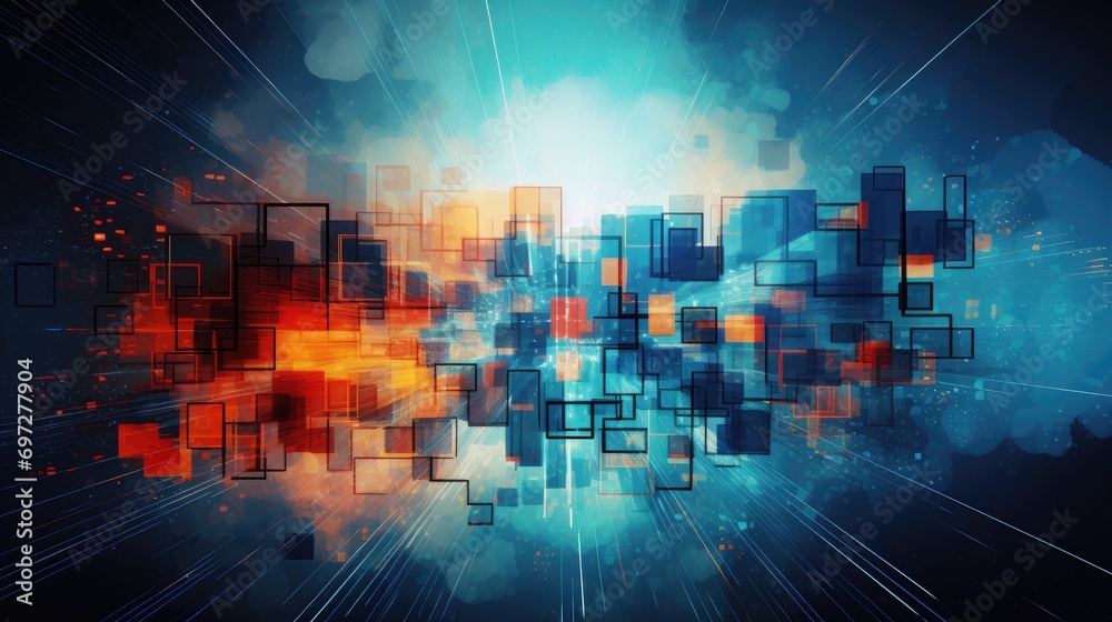 Obraz premium Tech Evolution Unveiled: Abstract Background for Business Development