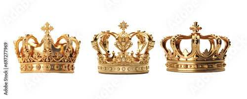 Gold Crown Isolated On Transparent Background