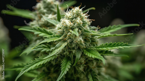 Ripe Cannabis Flower Showcases an Abundance of Trichomes, a Sign of Potency and Quality.