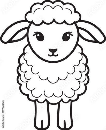 Sheep vector ,Cute Sheep illustration, Sheep Farm animal vector, Sheep face, Sheep silhouette Vector illustration