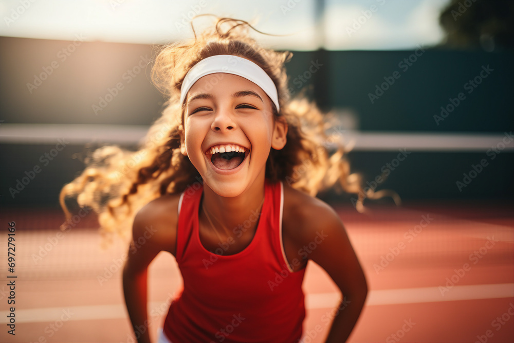 Professional tennis player competitive facial expression Generative AI picture Professional tennis player competitive facial expression Generative AI picture