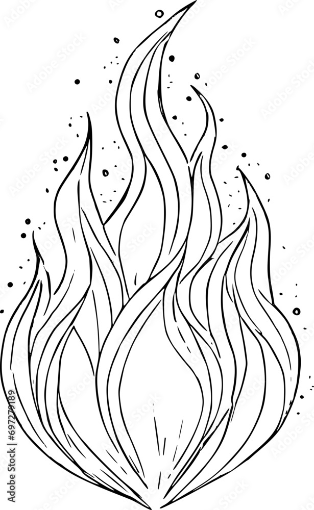 A bonfire flames. The flames of a fire outlined. A bonfire flames. The flames of a fire outlined.