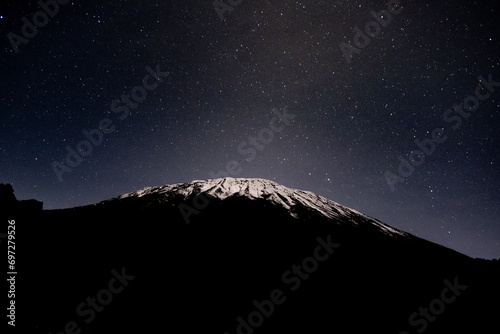 Kilimanjaro's Kibo peak under the night sky