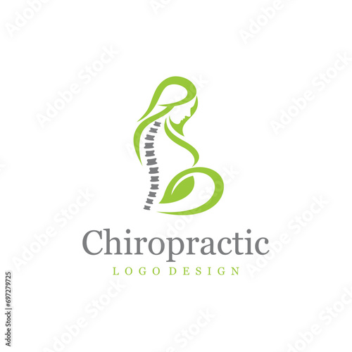 Chiropractic logo with pregnant concept