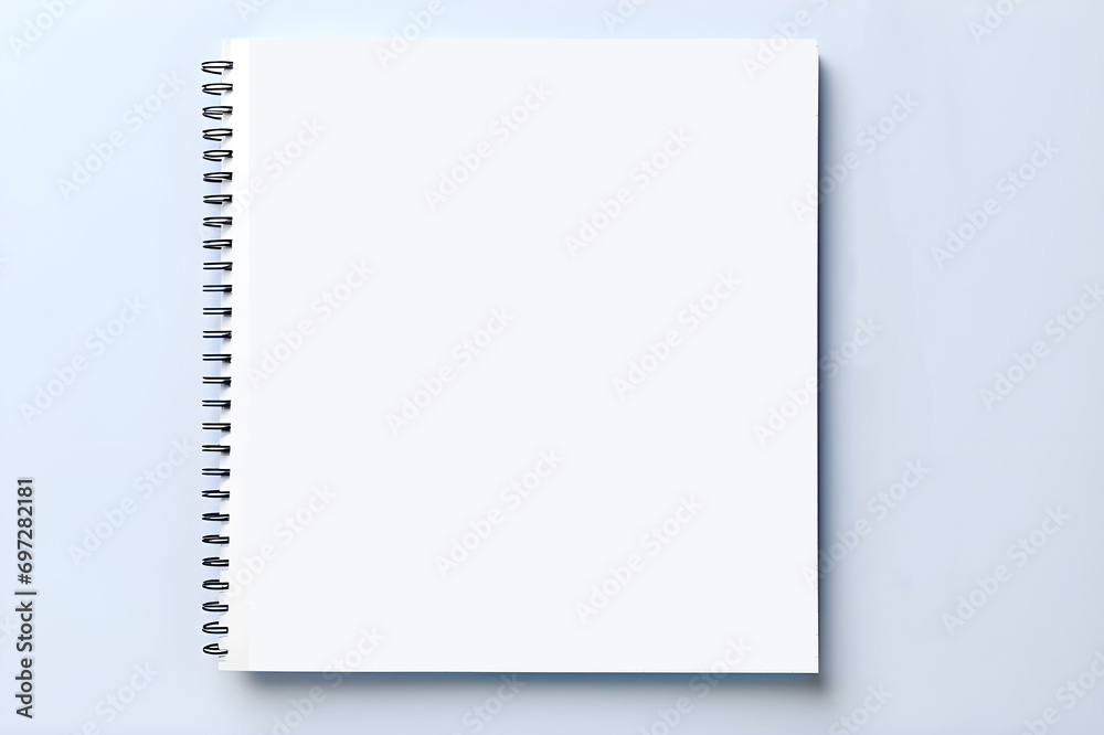 Lined paper background. White notebook sheet with blue grid banner Lined paper background. White notebook sheet with blue grid banner