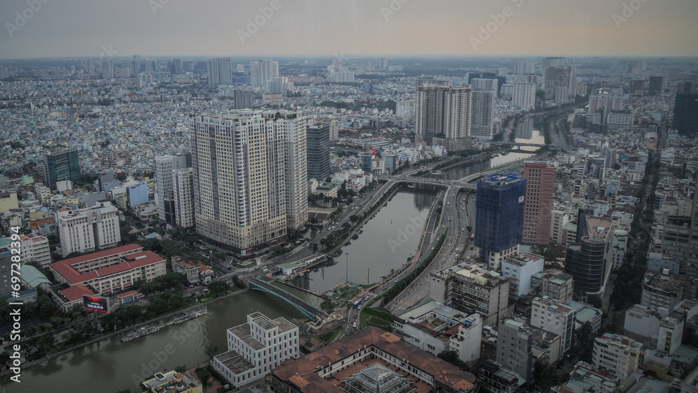 The landscape of Ho Chi Minh City in Vietnam