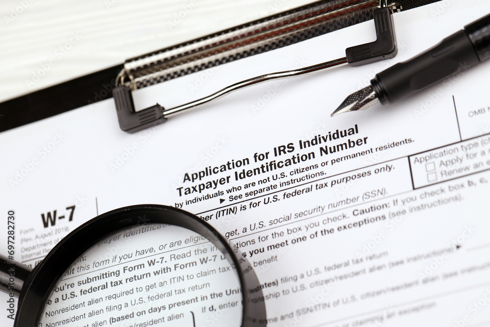 IRS Form W-7 Application for IRS Individual taxpayer identification ...