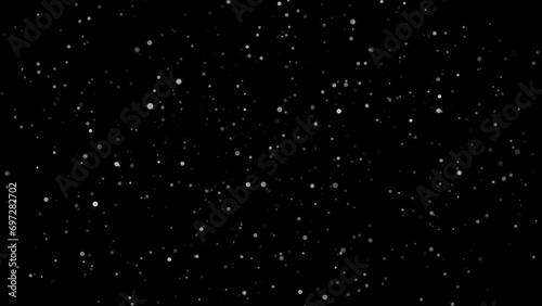 Animation of falling particles. Starry sky. On a transparent background. alpha channel rendering	 photo