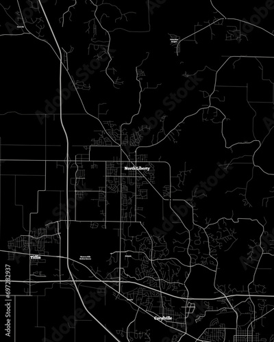 North Liberty Iowa Map, Detailed Dark Map of North Liberty Iowa