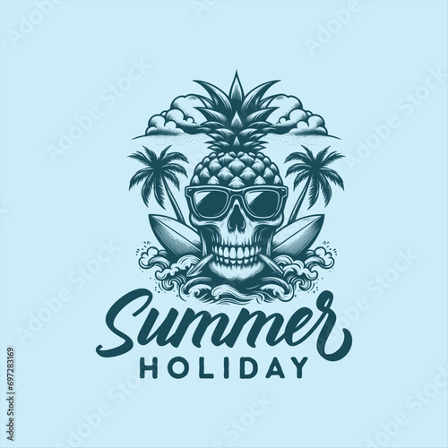 Wallpaper Mural logo Vector skull summer vector illustration Torontodigital.ca