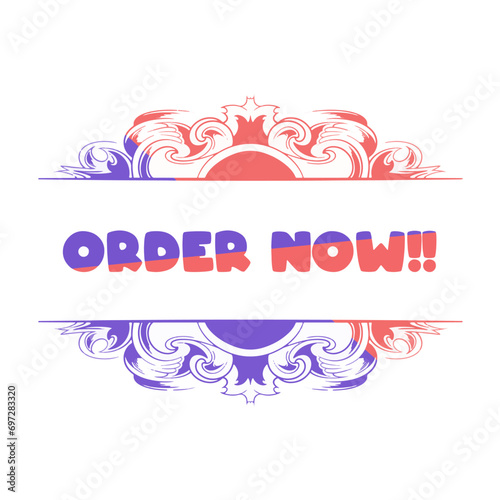 text design order Now In Banner Style, text design order now vector, big sale, shop now, discount sale.