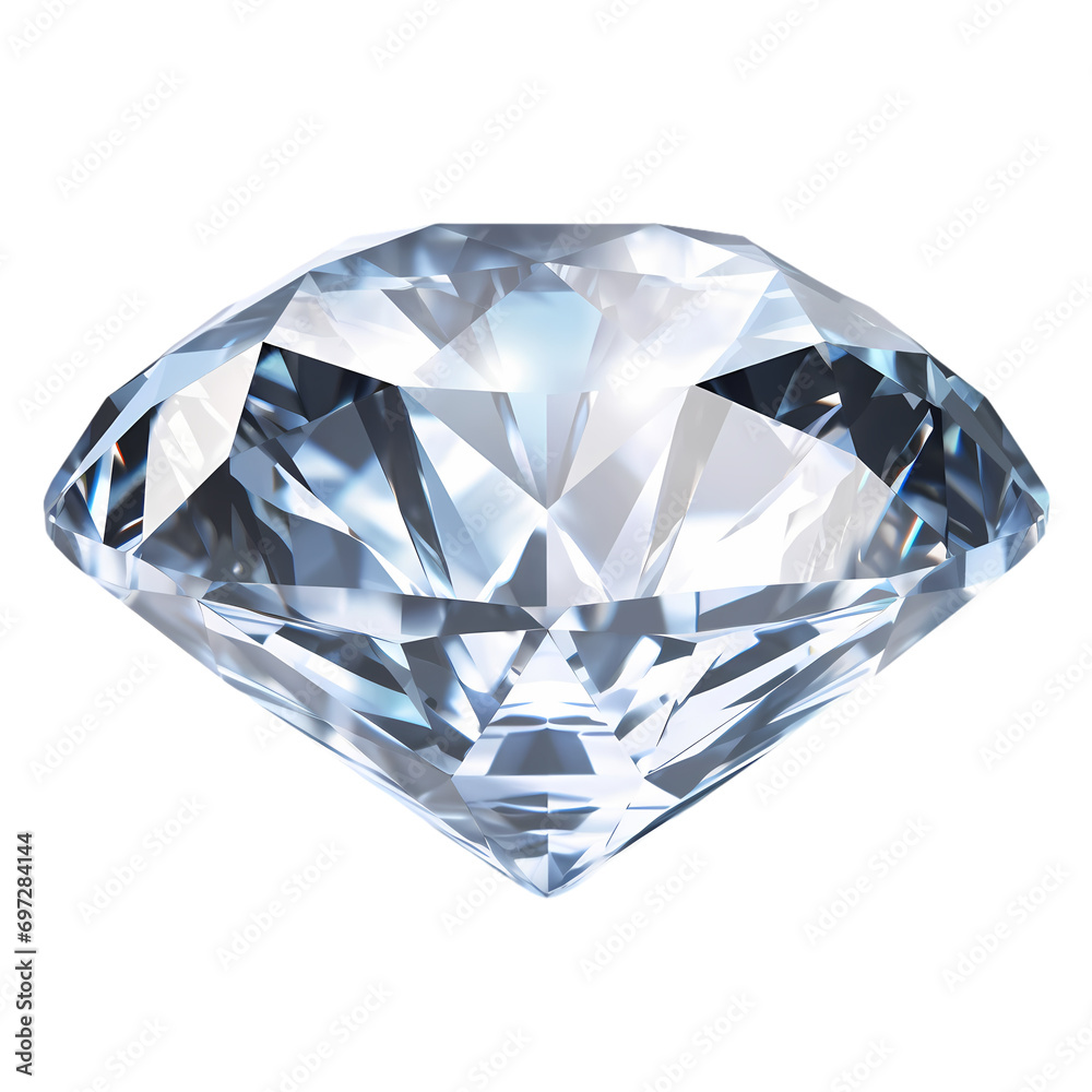 Shining diamond isolated on transparent background