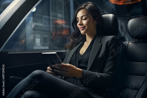 woman sitting in car © Abdullah