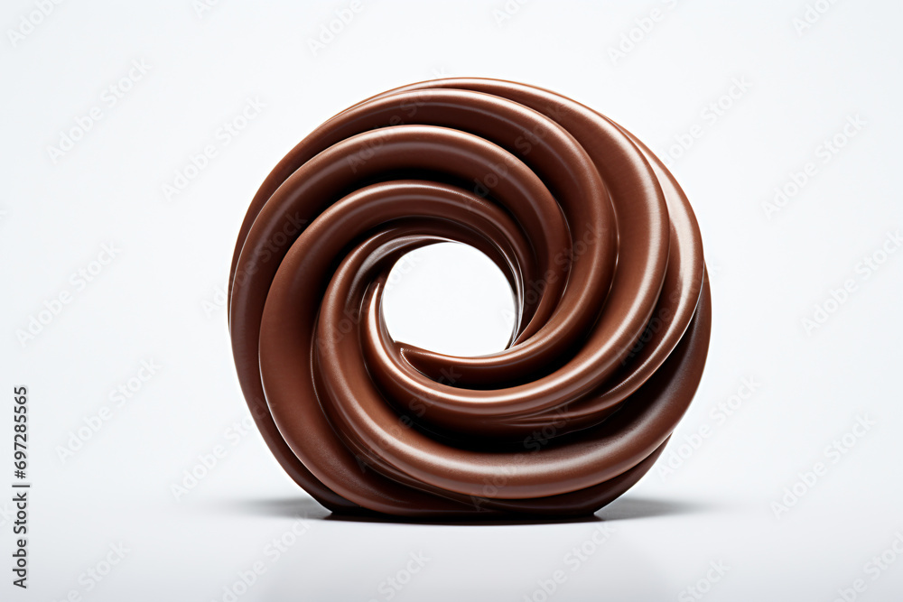 a chocolate swirl is shown on a white surface a chocolate swirl is shown on a white surface