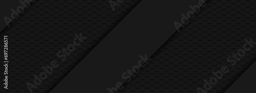 black hexagon material modern background photo