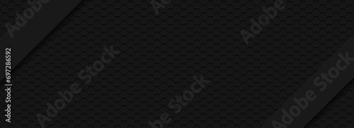 black hexagon material modern background