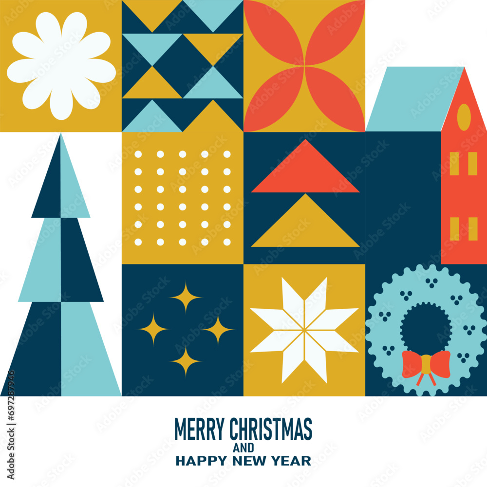 Geometric Christmas design card 