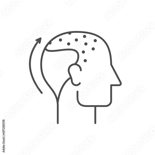 Hair transplantation line outline icon