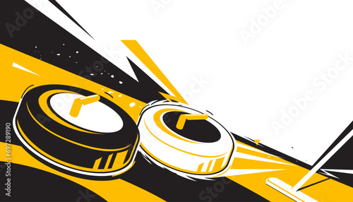 Curling sport background. Sports concept