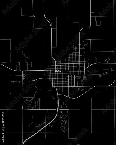 Winfield Kansas Map, Detailed Dark Map of Winfield Kansas photo